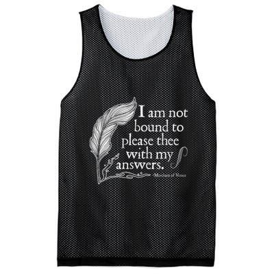 Theatre Nerd Not Bound To Please Thee Gift Shakespeare Mesh Reversible Basketball Jersey Tank