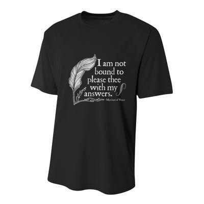 Theatre Nerd Not Bound To Please Thee Gift Shakespeare Youth Performance Sprint T-Shirt