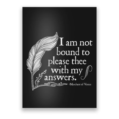 Theatre Nerd Not Bound To Please Thee Gift Shakespeare Poster