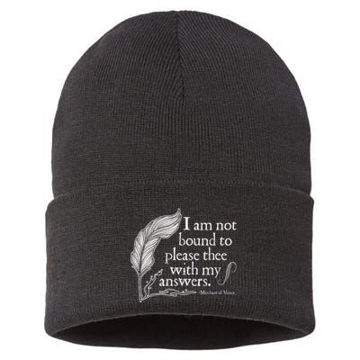 Theatre Nerd Not Bound To Please Thee Gift Shakespeare Sustainable Knit Beanie