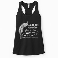 Theatre Nerd Not Bound To Please Thee Gift Shakespeare Womens Tank Top