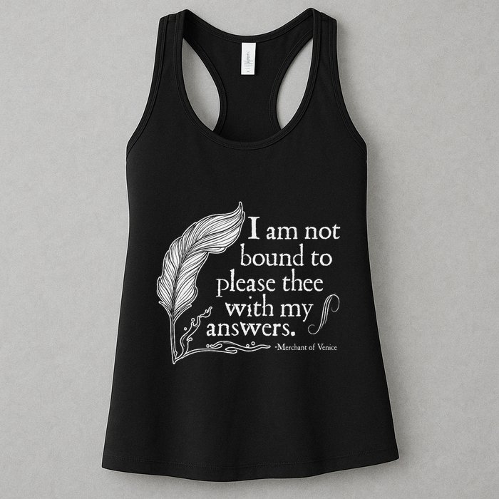 Theatre Nerd Not Bound To Please Thee Gift Shakespeare Womens Tank Top