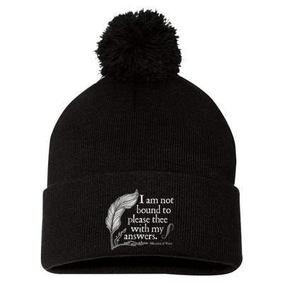 Theatre Nerd Not Bound To Please Thee Gift Shakespeare Pom Pom 12in Knit Beanie