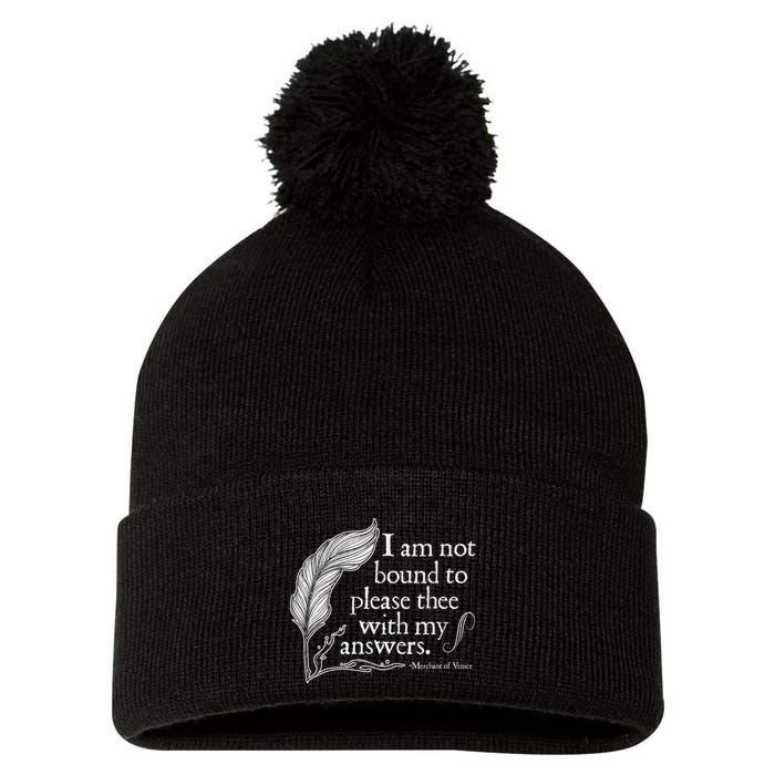 Theatre Nerd Not Bound To Please Thee Gift Shakespeare Pom Pom 12in Knit Beanie