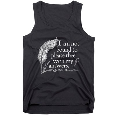 Theatre Nerd Not Bound To Please Thee Gift Shakespeare Tank Top