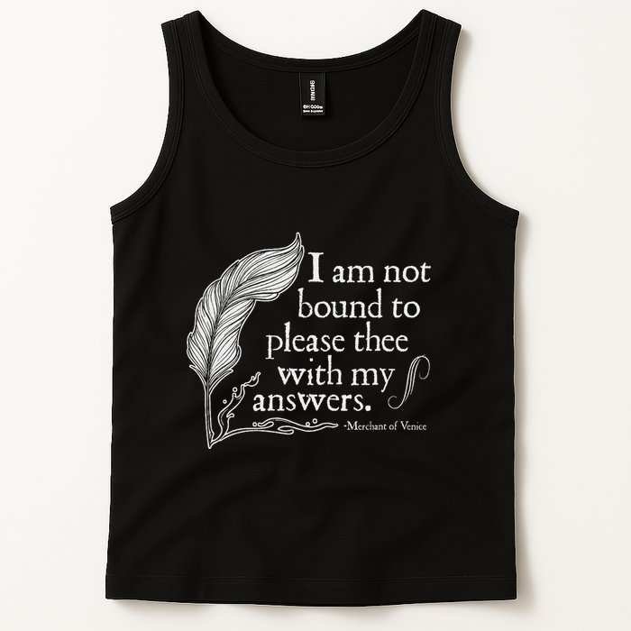 Theatre Nerd Not Bound To Please Thee Gift Shakespeare Tank Top