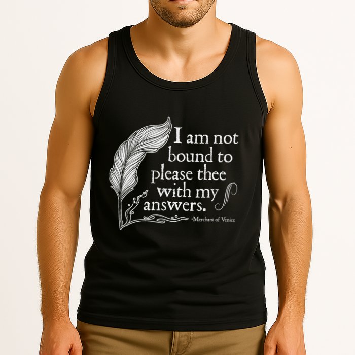 Theatre Nerd Not Bound To Please Thee Gift Shakespeare Tank Top