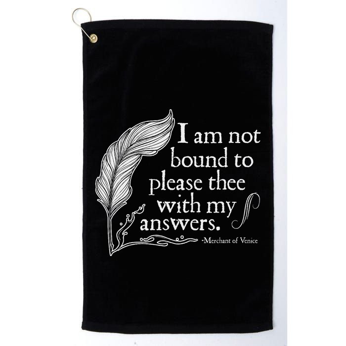 Theatre Nerd Not Bound To Please Thee Gift Shakespeare Golf Towel