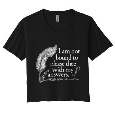 Theatre Nerd Not Bound To Please Thee Gift Shakespeare Crop Top
