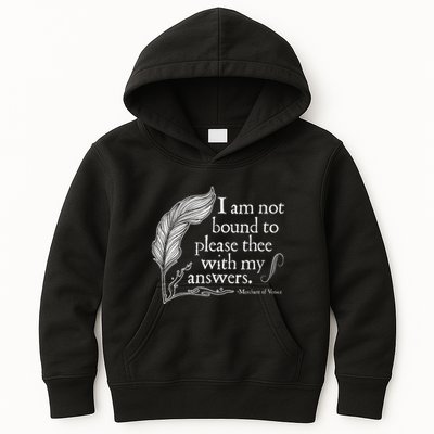 Theatre Nerd Not Bound To Please Thee Gift Shakespeare Kids Hoodie