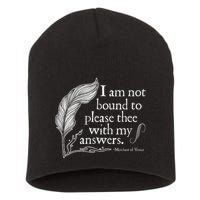 Theatre Nerd Not Bound To Please Thee Gift Shakespeare Short Acrylic Beanie