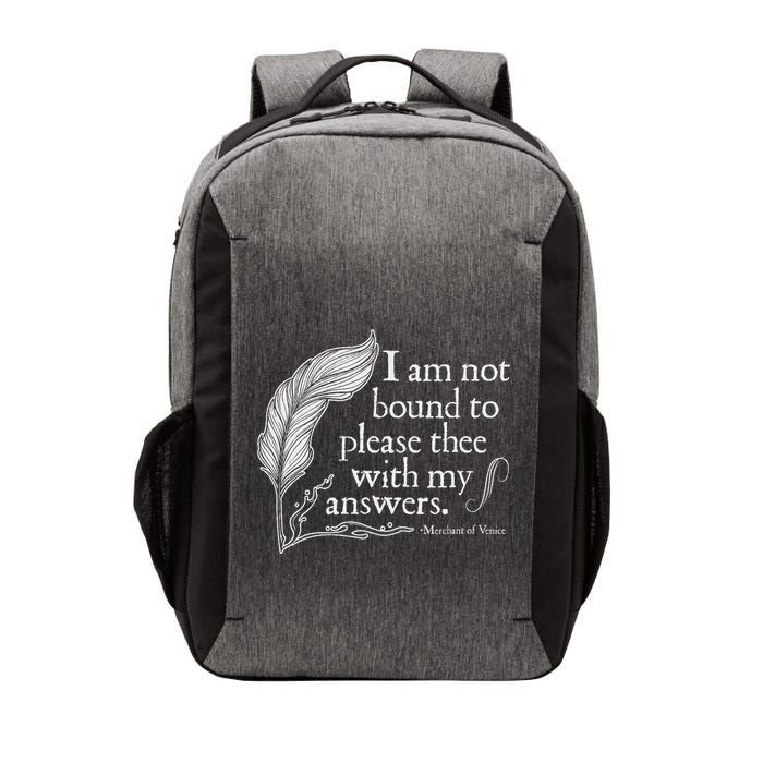 Theatre Nerd Not Bound To Please Thee Gift Shakespeare Vector Backpack