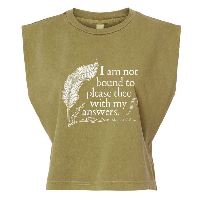 Theatre Nerd Not Bound To Please Thee Gift Shakespeare Garment-Dyed Women's Muscle Tee