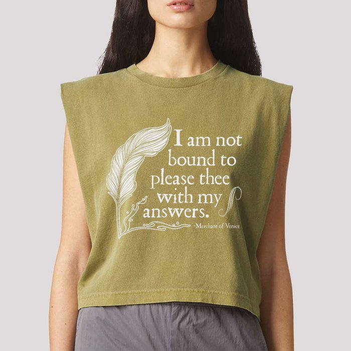 Theatre Nerd Not Bound To Please Thee Gift Shakespeare Garment-Dyed Women's Muscle Tee