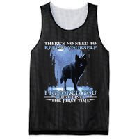 There's No Need To Repeat Yourself I Ignored Funny Wolf Mesh Reversible Basketball Jersey Tank