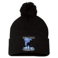 There's No Need To Repeat Yourself I Ignored Funny Wolf Pom Pom 12in Knit Beanie