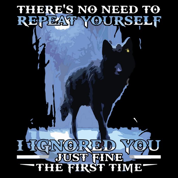 There's No Need To Repeat Yourself I Ignored Funny Wolf Visor
