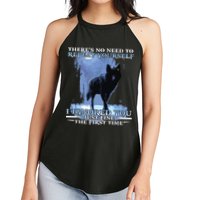 There's No Need To Repeat Yourself I Ignored Funny Wolf Women's Perfect Tri Rocker Tank