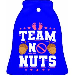 Team No Nuts Gender Reveal Funny Gift Ceramic Bell Ornament