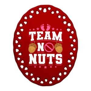 Team No Nuts Gender Reveal Funny Gift Ceramic Oval Ornament