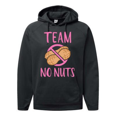 Team No Nuts Girl Gender Reveal Party Performance Fleece Hoodie