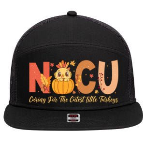 Thanksgiving Nicu Nurse Caring For The Cutest Little Turkey 7 Panel Mesh Trucker Snapback Hat