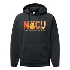 Thanksgiving Nicu Nurse Caring For The Cutest Little Turkey Performance Fleece Hoodie