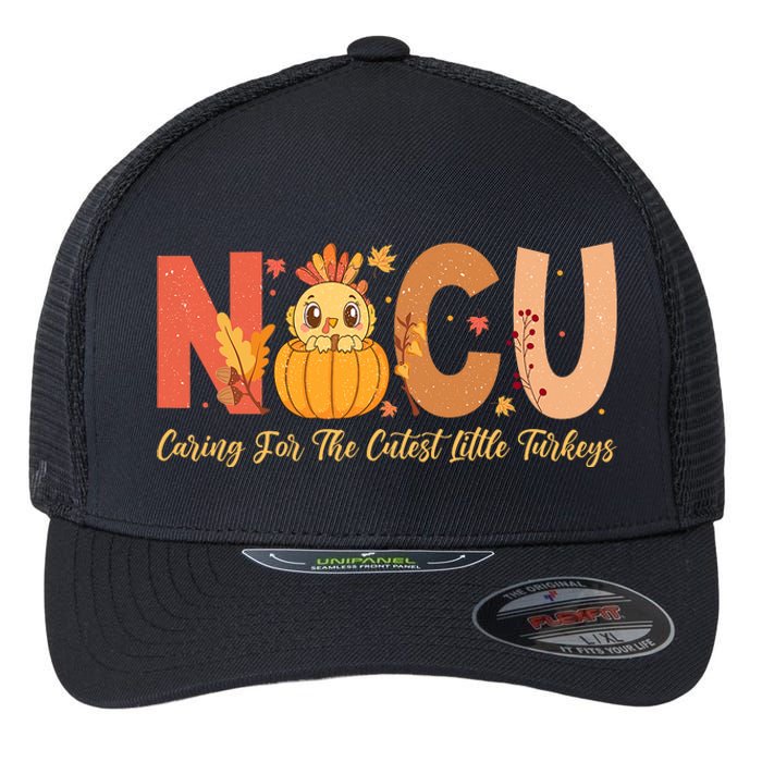 Thanksgiving Nicu Nurse Caring For The Cutest Little Turkey Flexfit Unipanel Trucker Cap