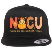 Thanksgiving Nicu Nurse Caring For The Cutest Little Turkey Flat Bill Trucker Hat