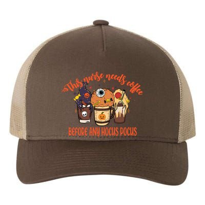 This Nurse Needs Coffee Funny Halloween Graphic Plus Size Yupoong Adult 5-Panel Trucker Hat