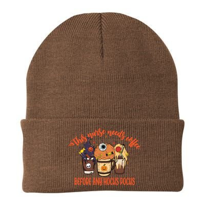 This Nurse Needs Coffee Funny Halloween Graphic Plus Size Knit Cap Winter Beanie