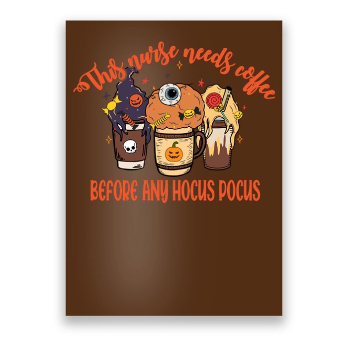 This Nurse Needs Coffee Funny Halloween Graphic Plus Size Poster