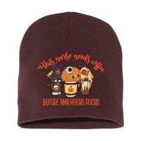 This Nurse Needs Coffee Funny Halloween Graphic Plus Size Short Acrylic Beanie