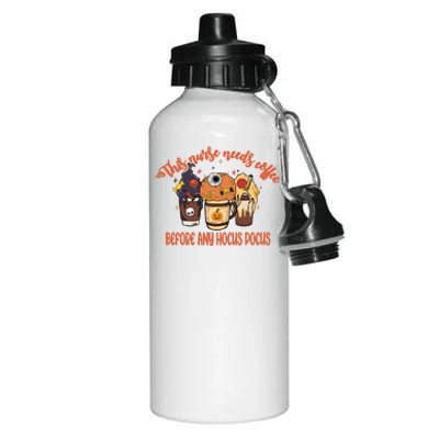 This Nurse Needs Coffee Funny Halloween Graphic Plus Size Aluminum Water Bottle