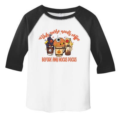 This Nurse Needs Coffee Funny Halloween Graphic Plus Size Toddler Fine Jersey T-Shirt