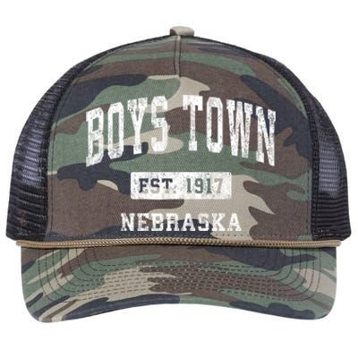 Town Nebraska Ne Vintage Athletic Sports Design Retro Rope Trucker Hat Cap