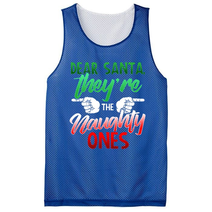 The Naughty Ones Funny Christmas Dear Santa Cute Gift Mesh Reversible Basketball Jersey Tank