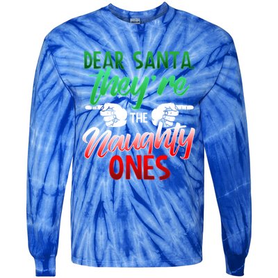 The Naughty Ones Funny Christmas Dear Santa Cute Gift Tie-Dye Long Sleeve Shirt