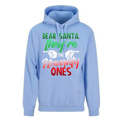 The Naughty Ones Funny Christmas Dear Santa Cute Gift Unisex Surf Hoodie