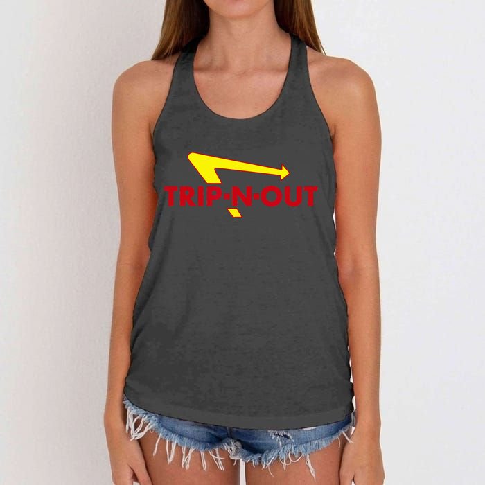 Trip N Out Funny Saying Sarcastic Novelty Humor Cool Women's Knotted Racerback Tank