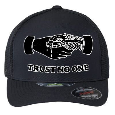 Trust No One Shake Hands With A Snake Flexfit Unipanel Trucker Cap