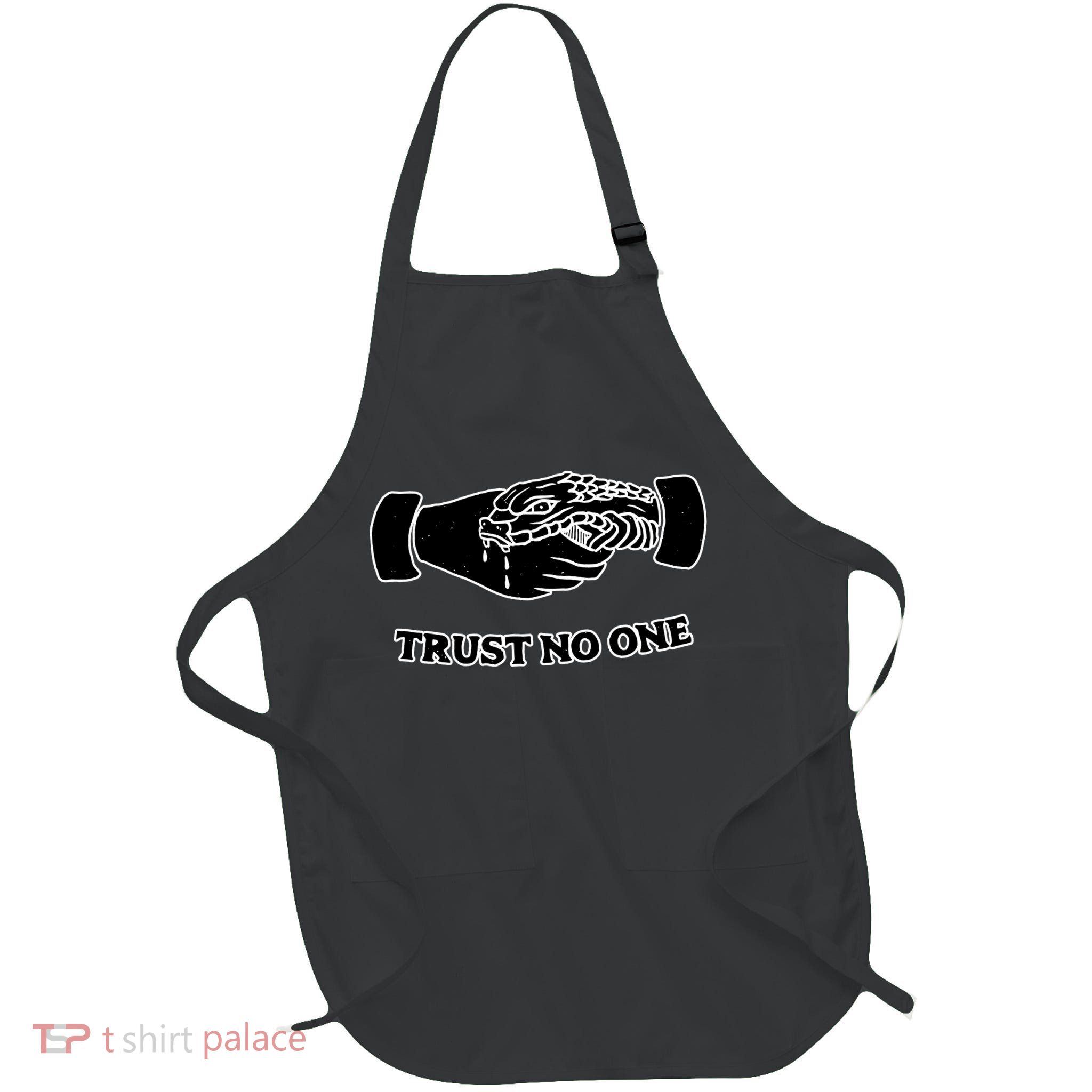 Trust No One Shake Hands With A Snake Full-Length Apron With Pockets