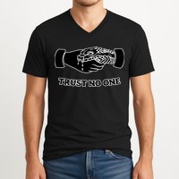 Trust No One Shake Hands With A Snake V-Neck T-Shirt