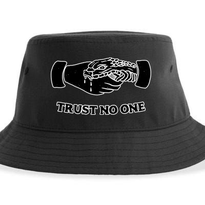 Trust No One Shake Hands With A Snake Sustainable Bucket Hat