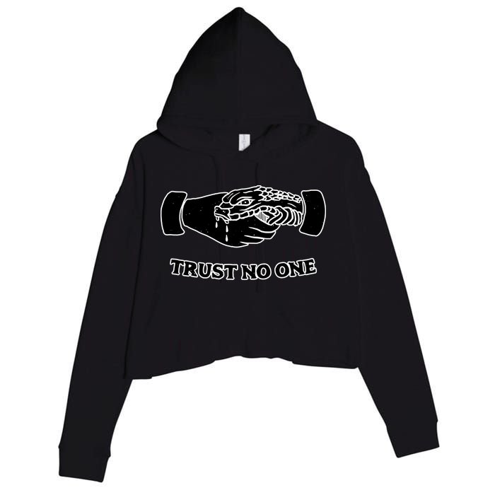 Trust No One Shake Hands With A Snake Crop Fleece Hoodie