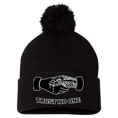 Trust No One Shake Hands With A Snake Pom Pom 12in Knit Beanie