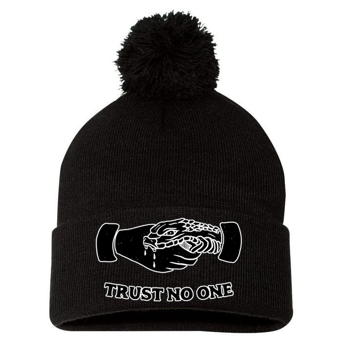 Trust No One Shake Hands With A Snake Pom Pom 12in Knit Beanie