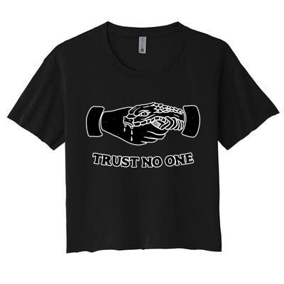 Trust No One Shake Hands With A Snake Crop Top