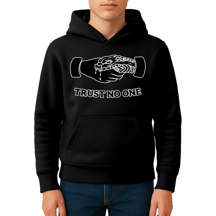 Trust No One Shake Hands With A Snake Kids Hoodie
