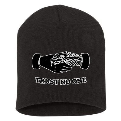 Trust No One Shake Hands With A Snake Short Acrylic Beanie